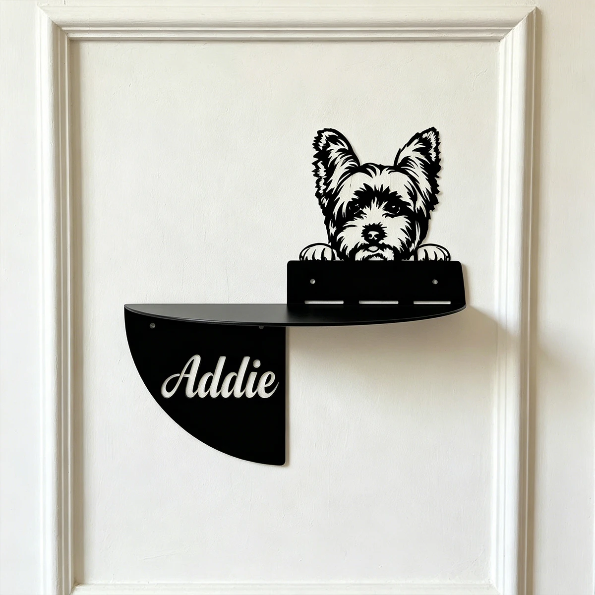 Personalized Yorkshire Terrier Metal Wall Shelf Space Saving Home Decor for Christmas Valentine's Day DIY Gift Metal Wall Art - view 2