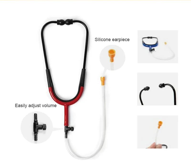 Listening Test Stethoscope Plastic Hearing Aid Listen Tube Stetoclip Stethoscope with Damper for Testing Hearing Aids Accessory