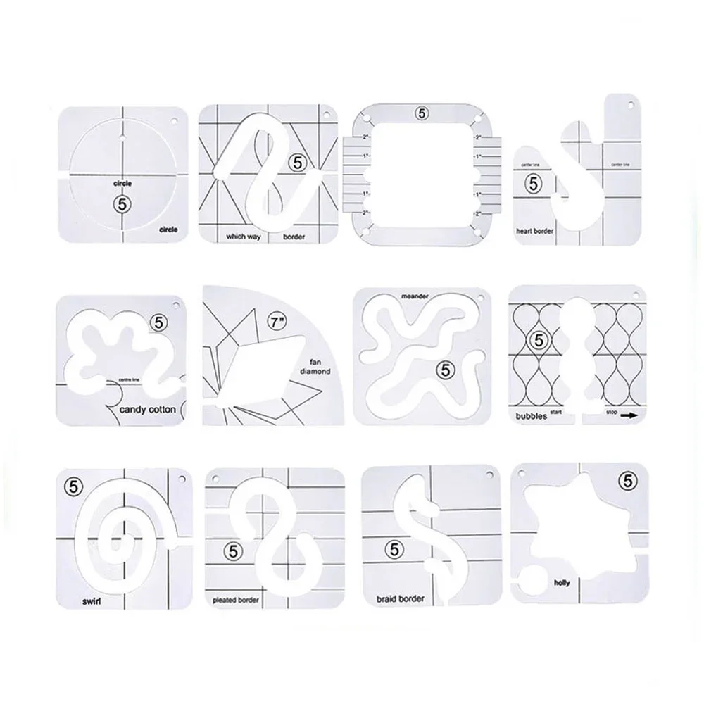 Patchwork Ruler Quilting Tools Templates Set DIY Apparel Sewing Supplies Stencil Styling Tool Acrylic Craft Handmade Accessories