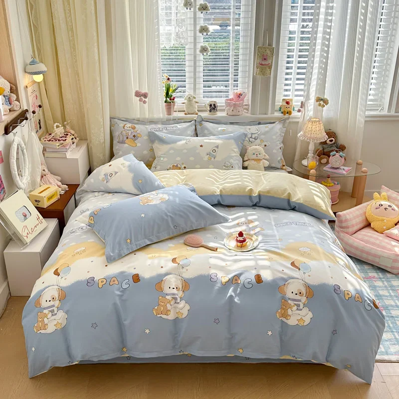 100% Cotton Cute Dog Pattern Duver Cover All Seasons Comfortable Breathable Blanket Covers Skin-friendly Pure Cotton Quilt Cover