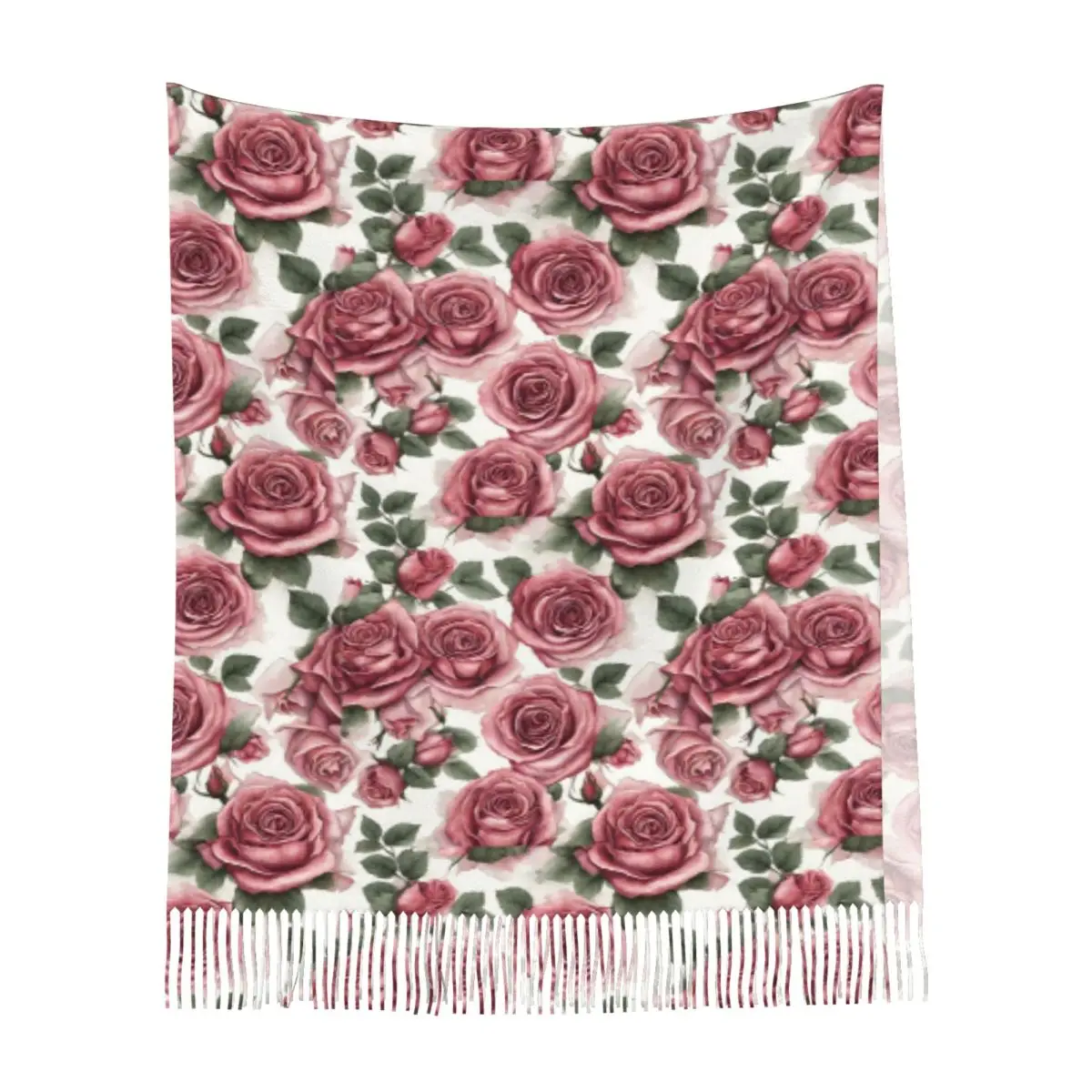 Sciarpa con rose rosa Sciarpe con nappe Scialli e stole morbidi e caldi da donna Grande scialle autunno inverno