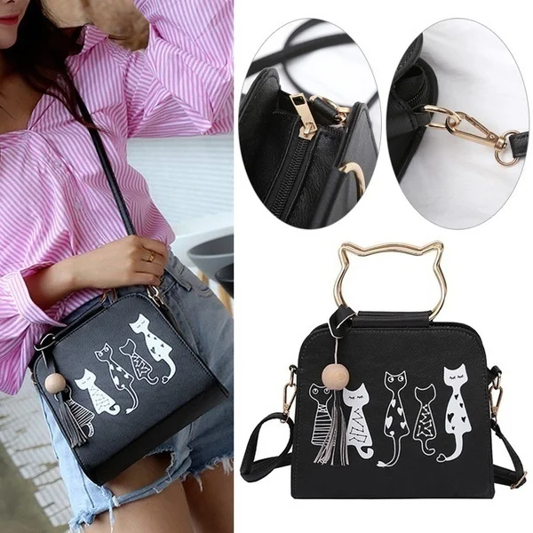 Cats Print Handbag for Women Cool Style Animal Series Casual Ladies Shoulder Bag Large Capacity Fashion Design Shopper Tote Bags