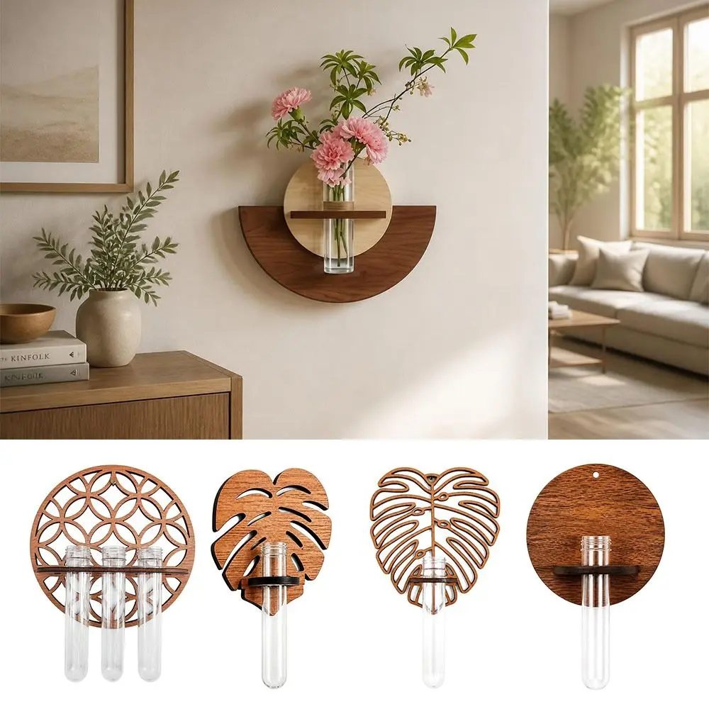 Minimalist Style Wall Mounted Plant Holder Plastic Tube Space Saving Hydroponic Plant Holder Green Plant Display Rack