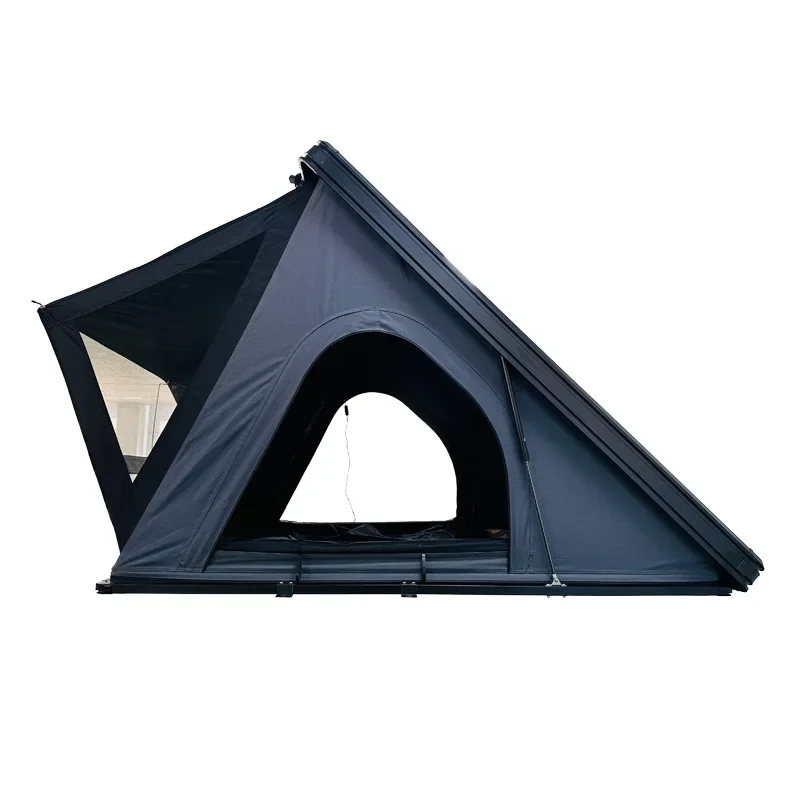 Outdoor ultra-thin aluminum alloy hydraulic triangular roof tent is sturdy and durable, quickly set up self-driving tour camping