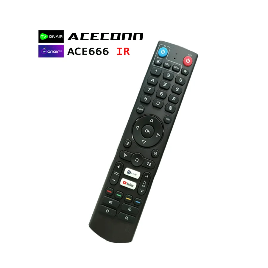 Pilot ACECONN ACE666BT/IR ACE800BT ACE100IR do TV Boxa z funkcją hotkeyów/sterowania głosowego/pamięcią uczenia się, kompatybilny z VPlus/Android TV Box. — zdjęcie produktu 4