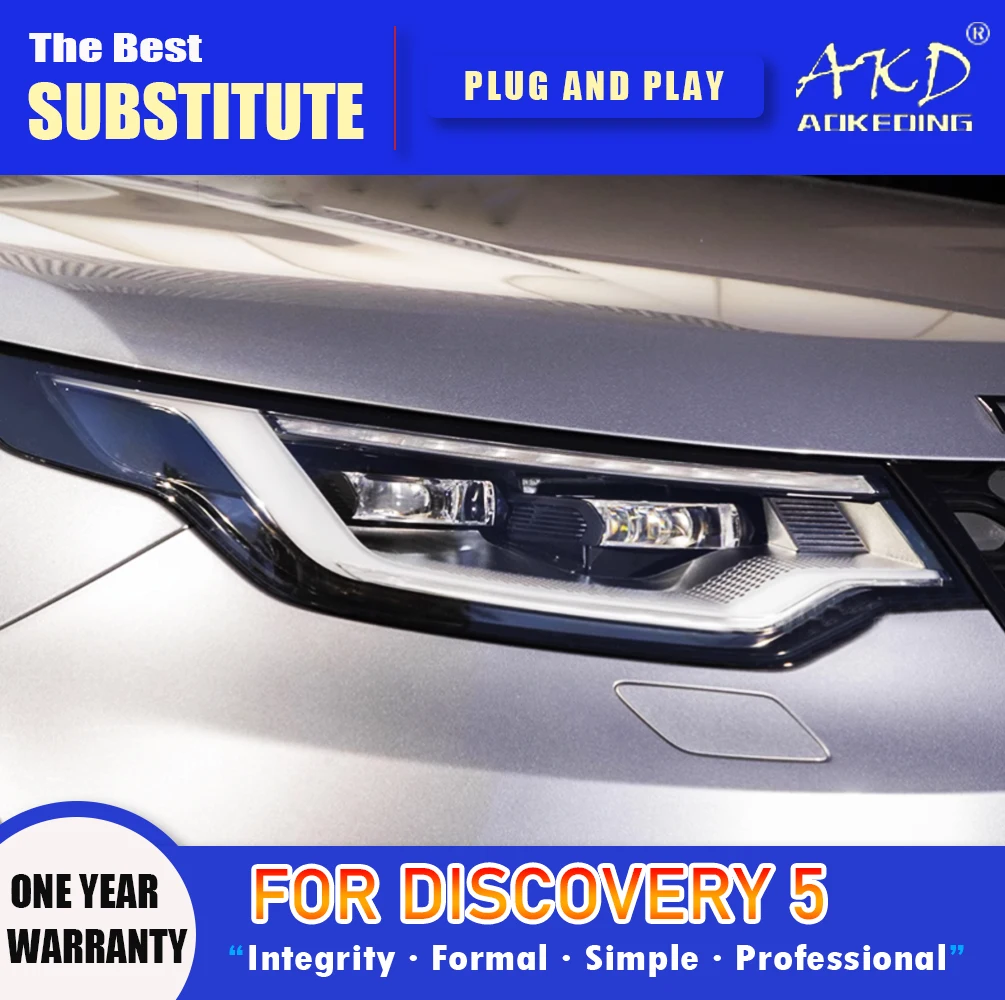 

AKD Head Lamp for Land Rover Discovery 5 LED Headlight 2017-2020 LR5 Headlights DRL Turn Signal High Beam Angel Eye Projector