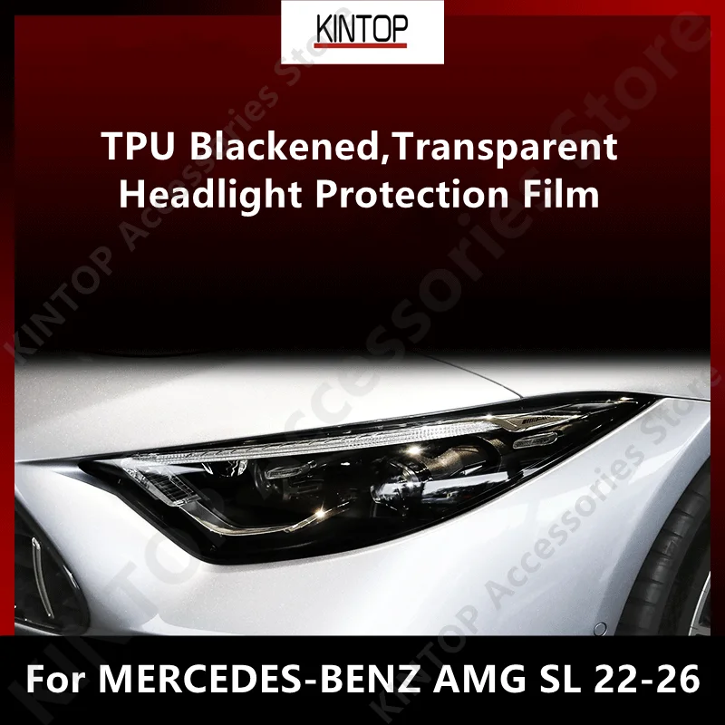 

For MERCEDES-BENZ AMG SL 22-26 TPU Blackened,Transparent HeadLights Protective Film,Protection Modification Accessories Refit