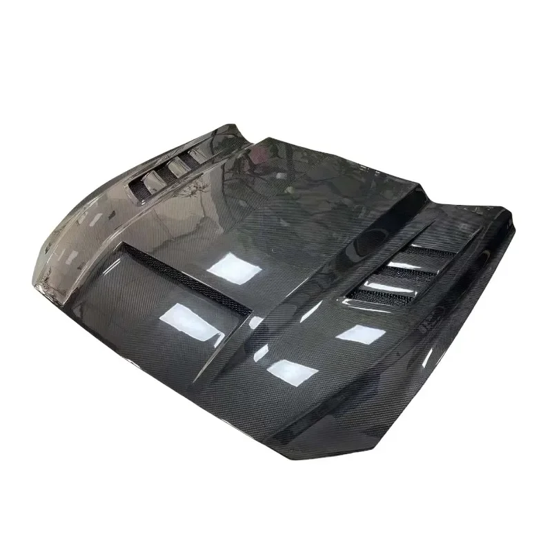 

TF Style Carbon Fiber For Ford Mustang 2015-2017 Hood engine cover Clear Engine Hood Cutout Cooling Front Valve Cover Body Kit