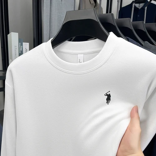 Imagen 2 del producto Camiseta de manga larga de marca de lujo para hombre jersey de otoño Paul a la moda con bordado de pony exquisito sudadera informal holgada con cuello redondo