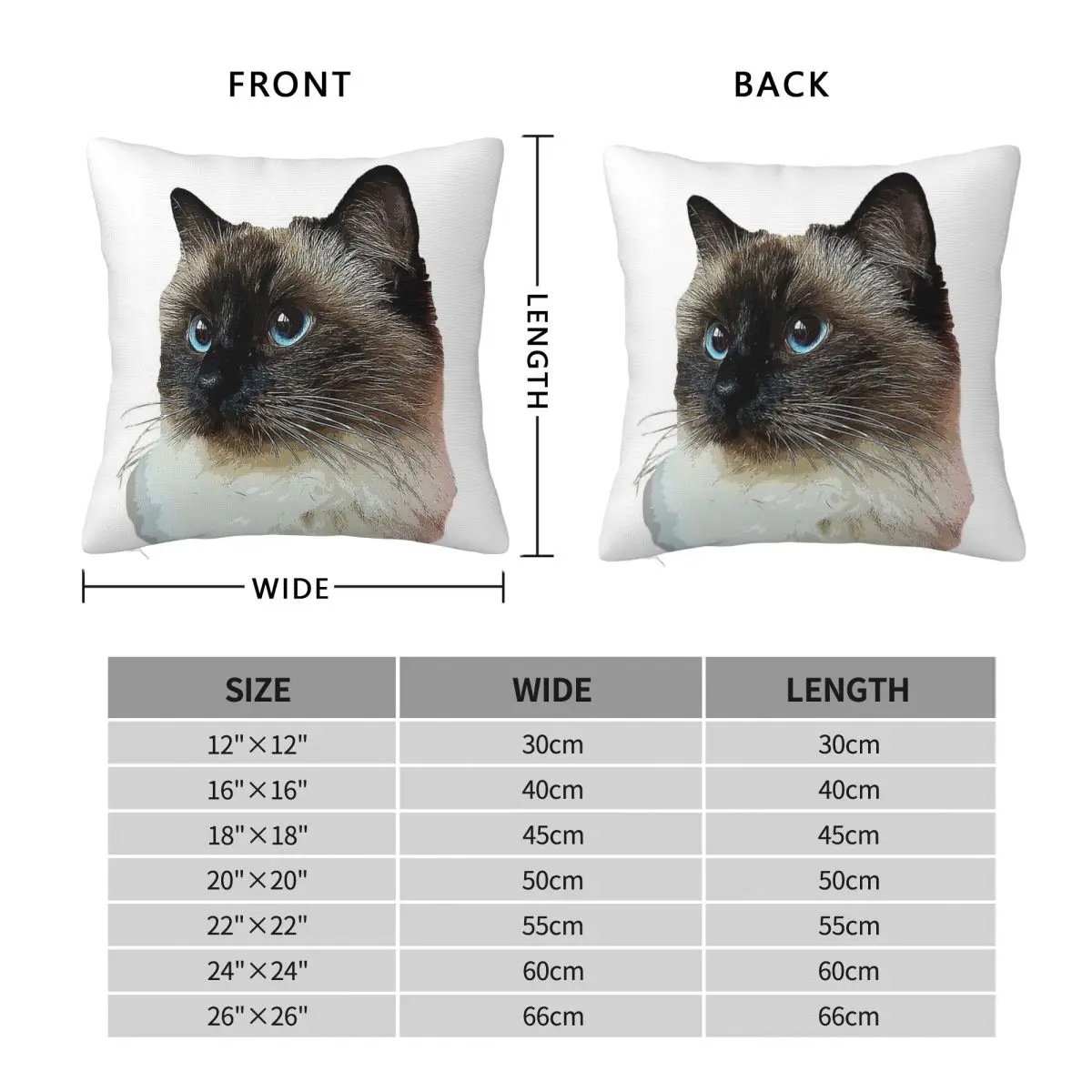 Ragdoll Cat Square Pillowcase Polyester Linen Velvet Pattern Zip Decorative Throw Pillow Case Home Cushion Cover 18