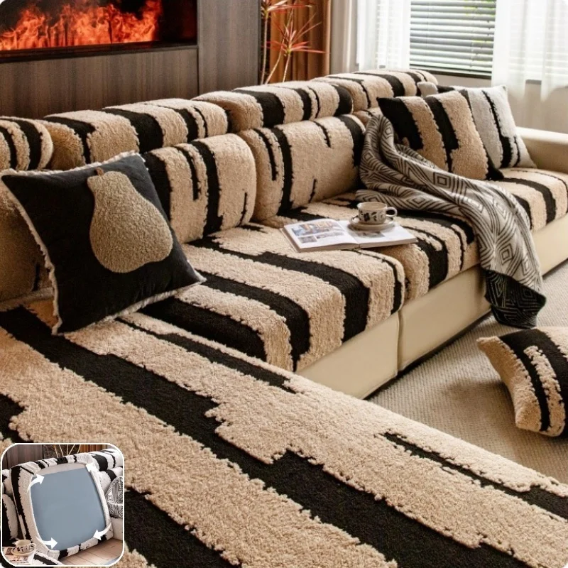 Universal All-inclusive Couch Covers Soft Cotton Sofa Lid Towel Velvet Chaise Lounge Slipcover Anti-cat Scratch Sofa Cover