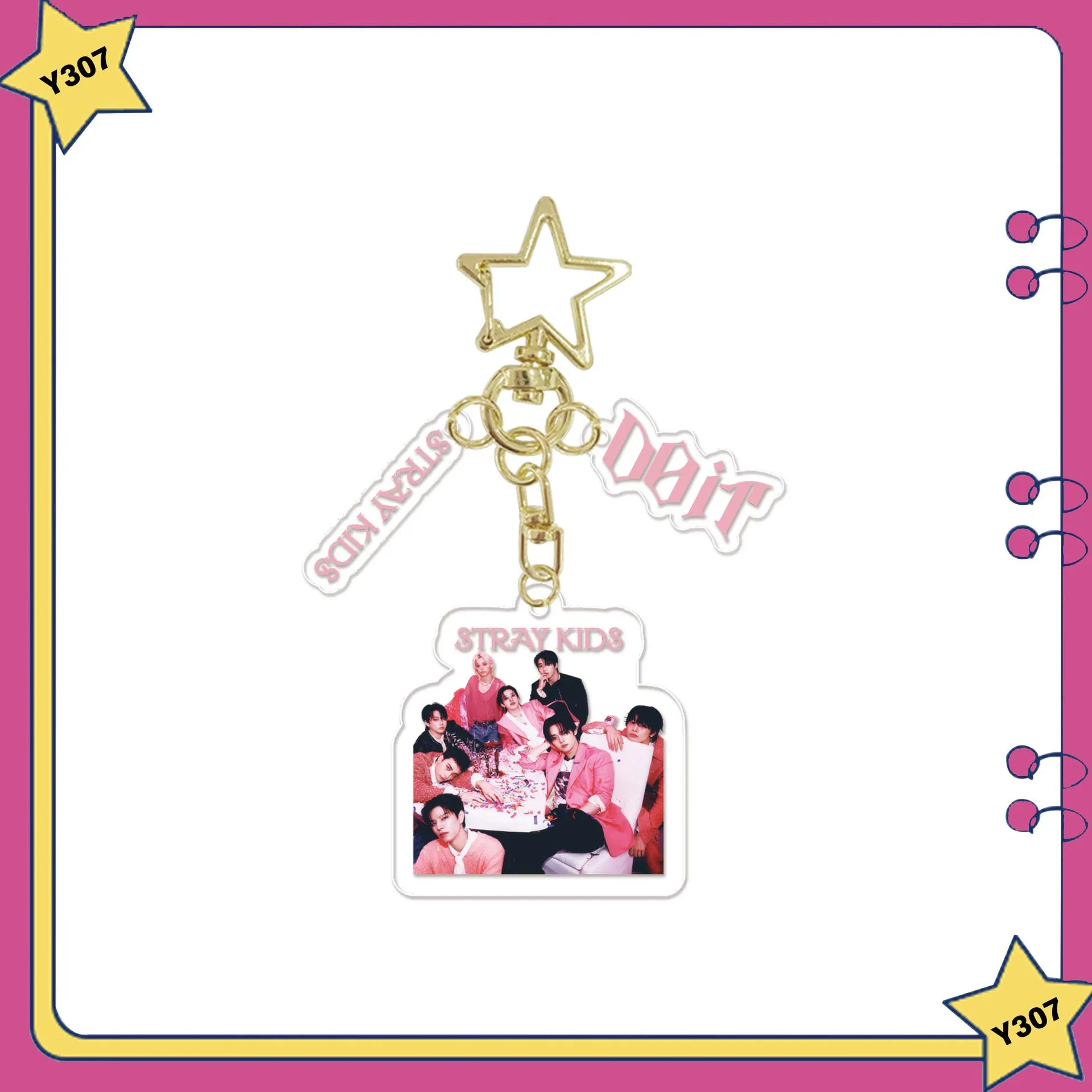 Nouveau Skzoo hommes Stray Kids acrylique porte-clés Han Zhicheng Fangcan sac pendentif bijoux trois pièces ensemble