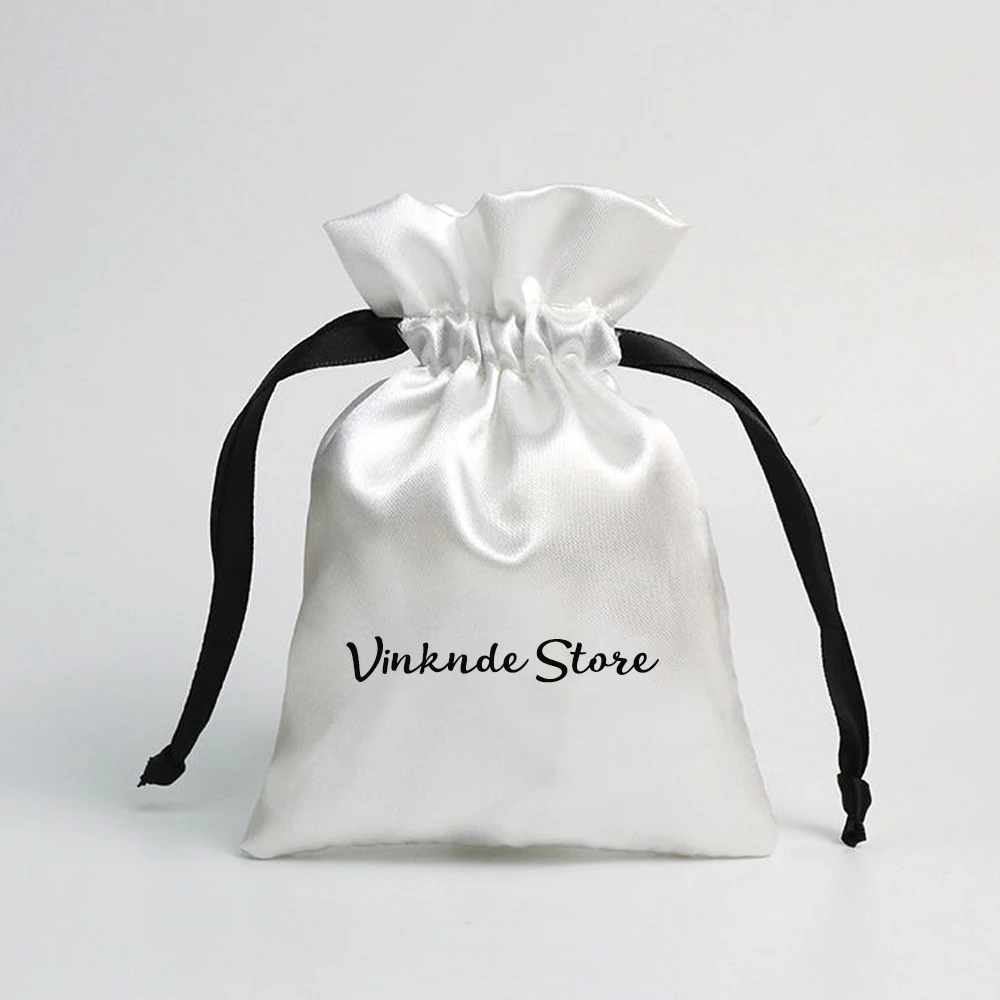 

Silk Satin Cloth Gift Bags Custom Logo Jewelry Drawstring Pouch For Kids Classroom Wedding Baby Shower Party Favors Mother's Day