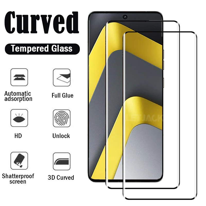 

3D Curved Tempered Glass Screen Protector for Xiaomi Poco M8 Pro Full Glue Protective Film for Poco X8 Pro Max Unlock Glass