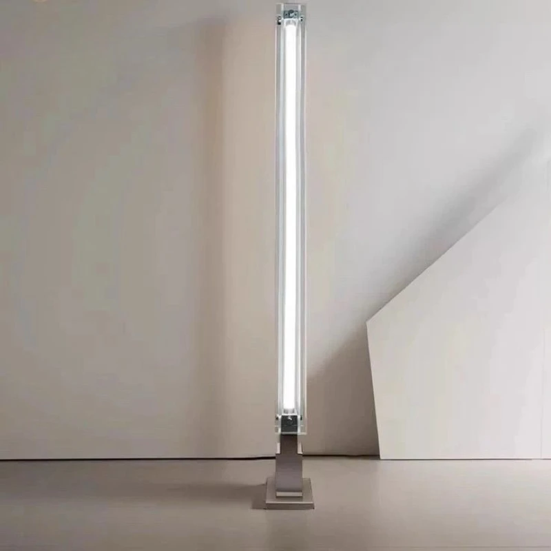 

Modern Designer's Post Glass Mazza Floor Lamp Studio Study Bedroom Living Room Sofa Long Vertical Lamp