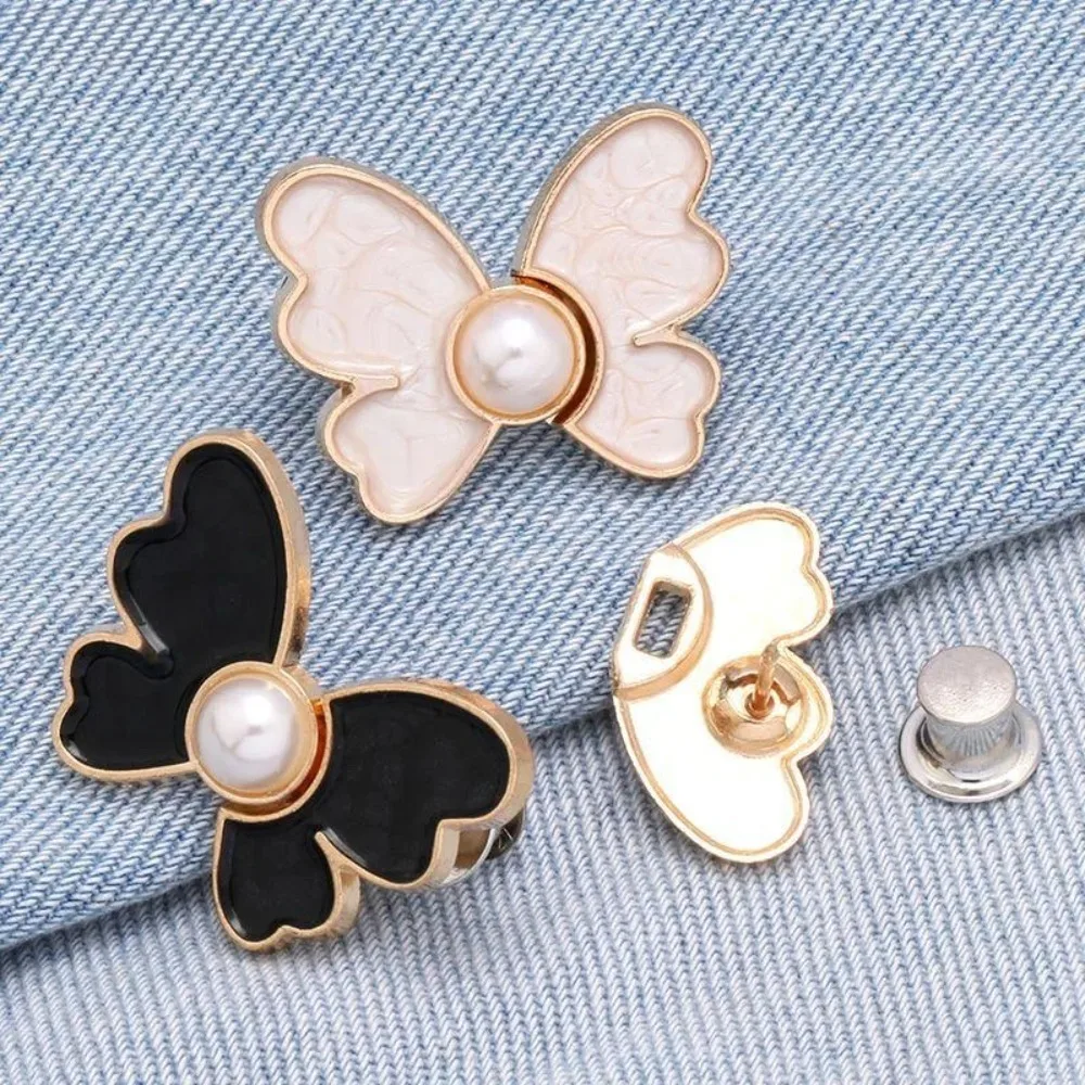 

Butterfly Jeans Button Adjustable Clips for Pant Skirts Waist Tightener Buckle Snap Button Adjuster Pants Pin Retractable Button