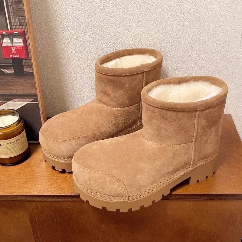 

2026 New Classic Thickened Fluff Women's Snow Boots Comfortable Warm Ankle Boots Women Winter Ladies Shoes Chunky Botas Mujer