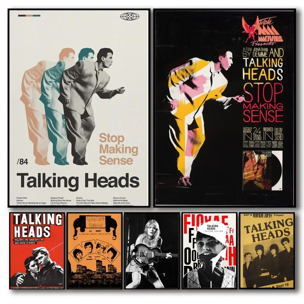 Psycho Killer Talking Heads Punk Poster No Framed Poster Kraft Paper Vintage Poster Wall Art Painting Bedroom Study Stickers