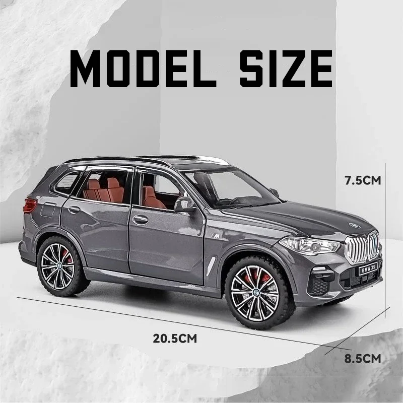 1:24 X5 SUV Toy Car Models Alloy Diecast Miniature Models Sound Light Doors Opened Pull Back Ornament Vehicles Child Gifts