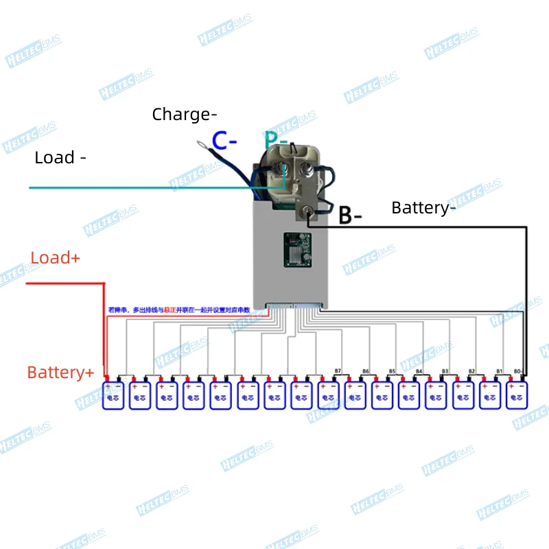 HeltecBMS 350A 500A Smart Relay BMS 7S -24S 2000A Peak Lipo/Lifepo4 Battery protection board with APP 4S 8S 12S 13S 16S 17S 20S