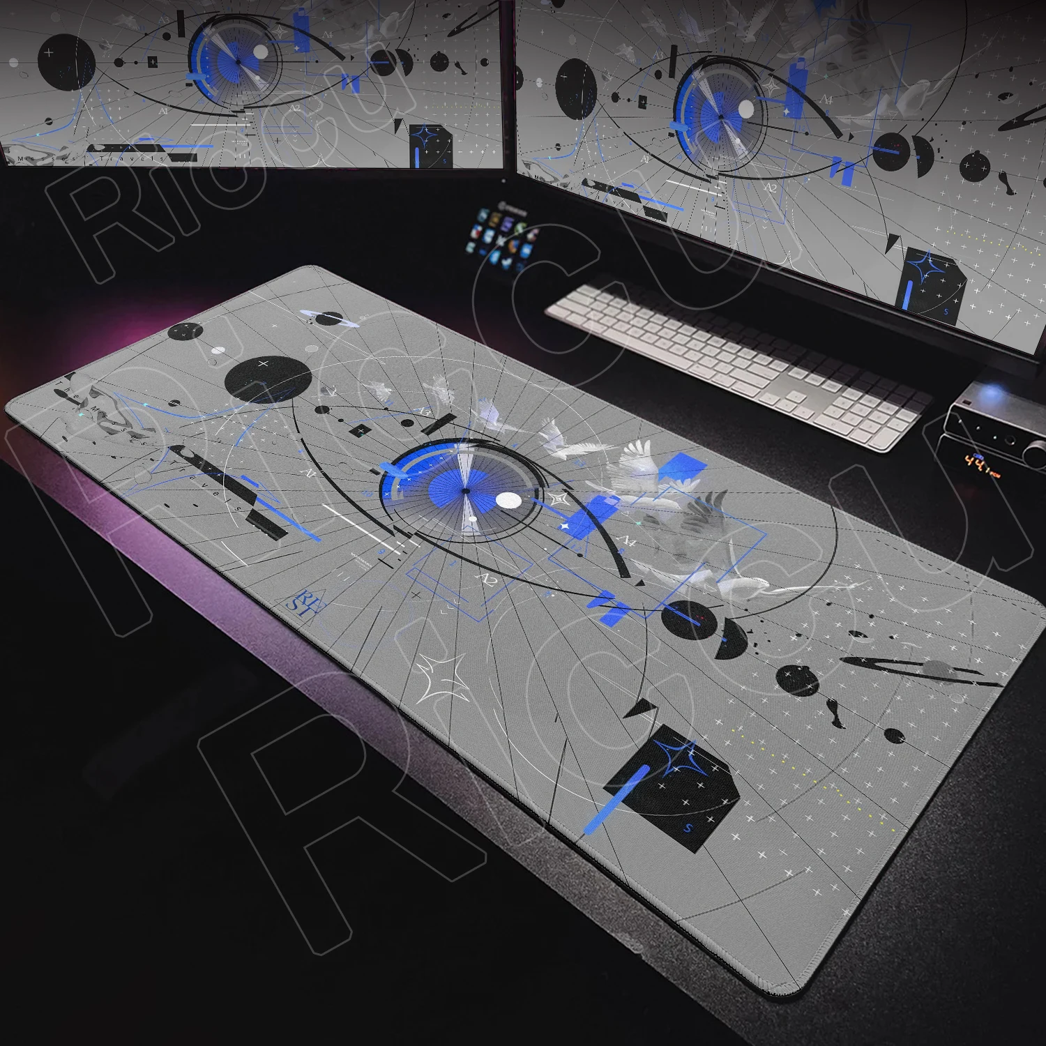 Dark Gray Bired Science Aesthetic Mause Pads Non-Slip Base Washable Pc Gaming Accessories Mouse Mats Carpet Desktop Office Decor