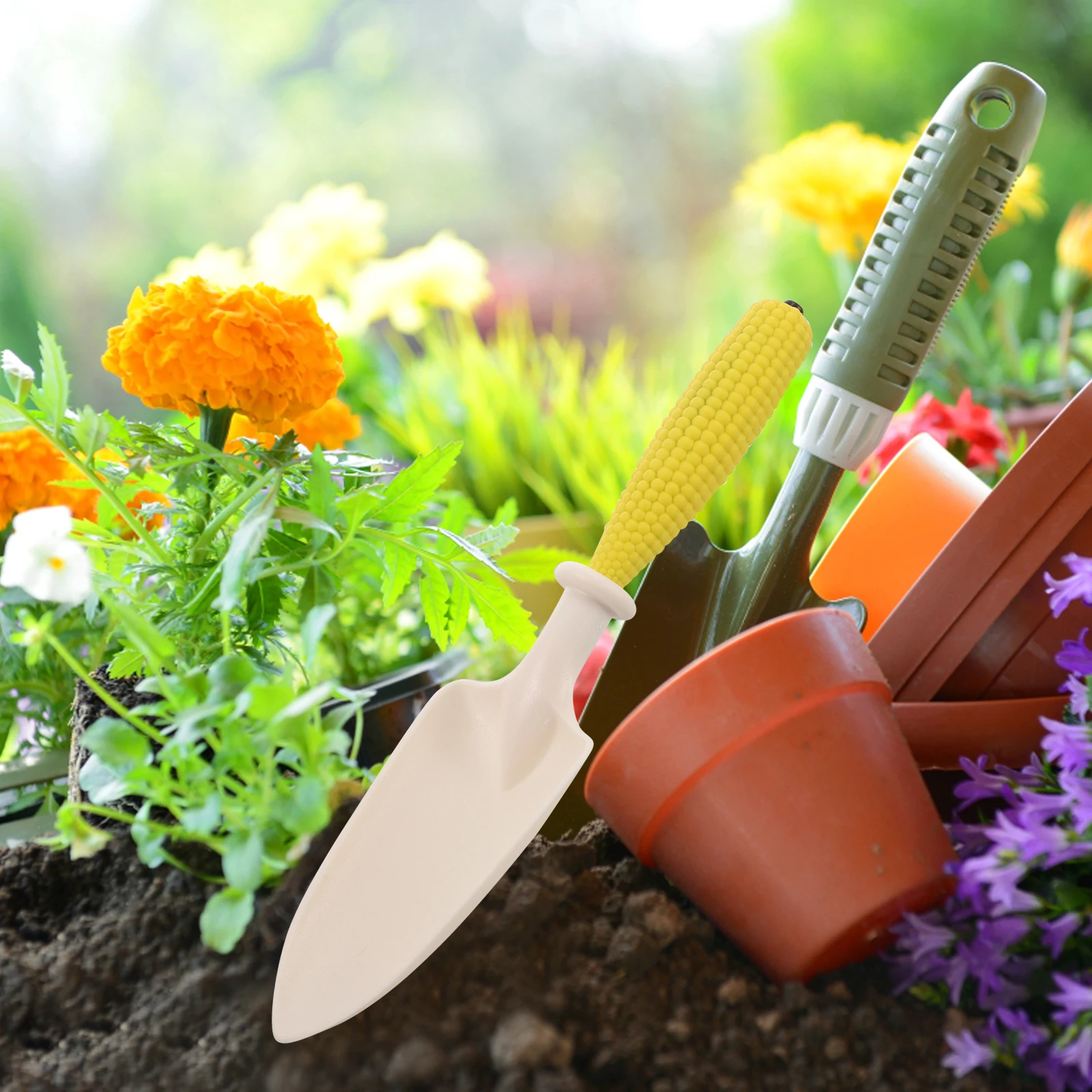 

1Set Sturdy Garden Shovel Rake Set Comfortable Grip Gardening Tools for Small Pots Indoor Gardens Transplanting