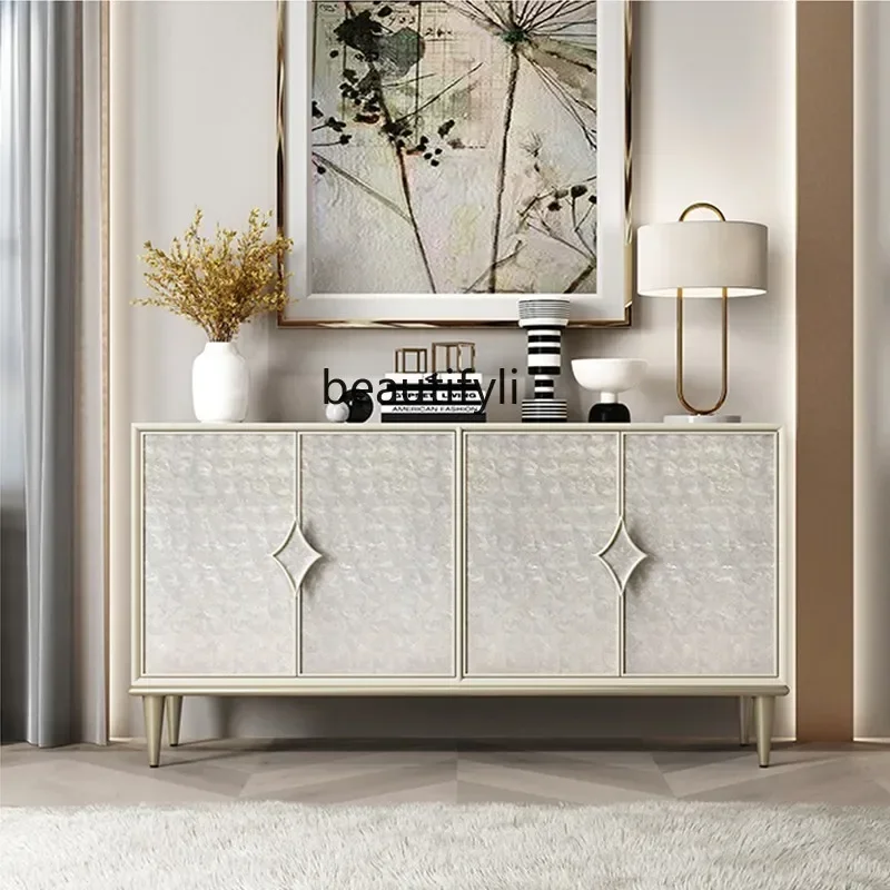 182A Light luxury dining side cabinet American entrance, solid wood entry living room decoration simple modern wall high-end loc