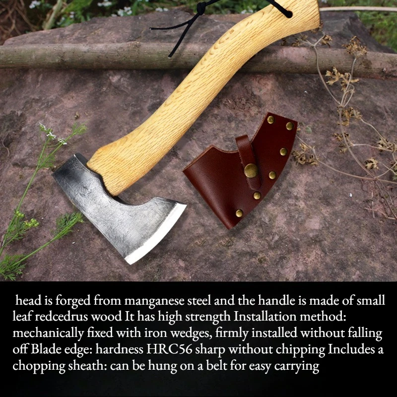 

High Quality Forged Neman Hand Axe Outdoor Camping Fully Steel Forged with Hickory Wood Handle Multi-functional Axe