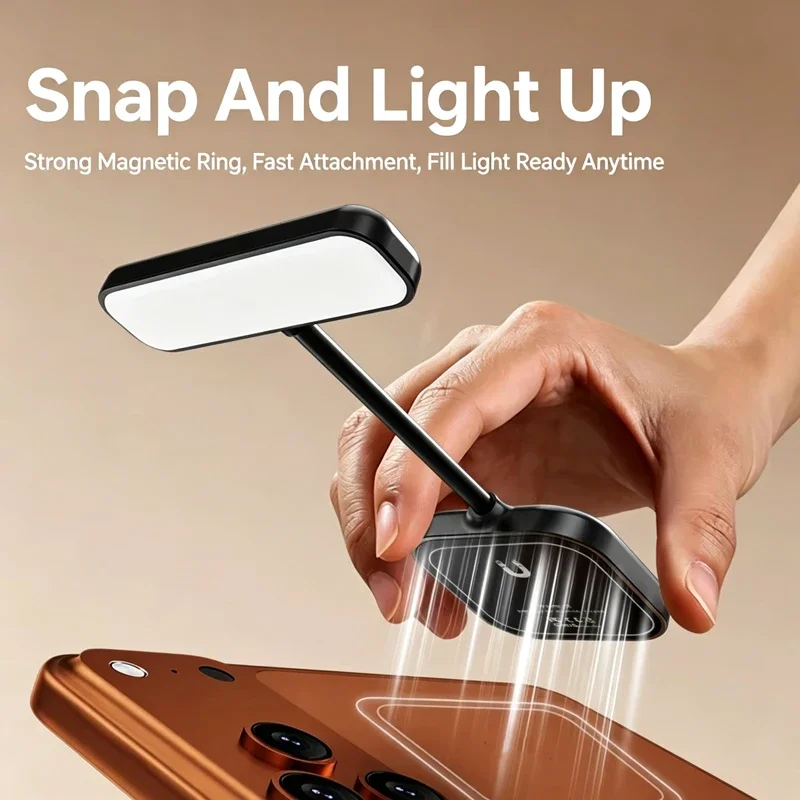 5-Level Color Temperature Adjustable Magnetic Phone Flashes Selfie Fill Light Portable Eye Protection Reading LED Night Light