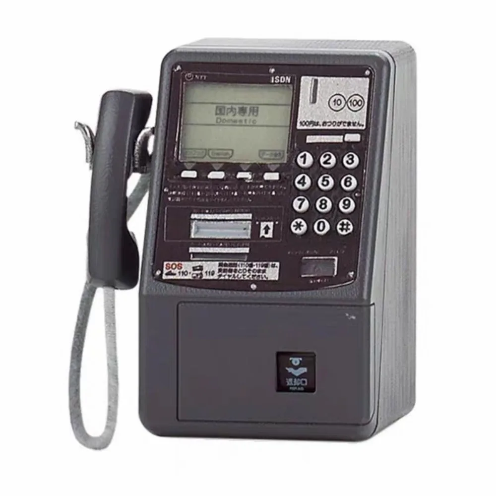 Japan Style Mini Public Phone Model For NTT Telegraph Telephone DIY Accessories Dollhouse Decoration Loose Item