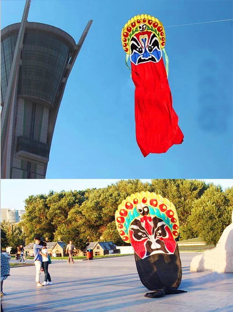 Kostenloser Versand 8m Peking Opera Kite fliegendes Outdoor-Spielzeug für Erwachsene aufblasbare Spiele Fallschirm Papalote Gel Blaster Stunt Kite Spaß