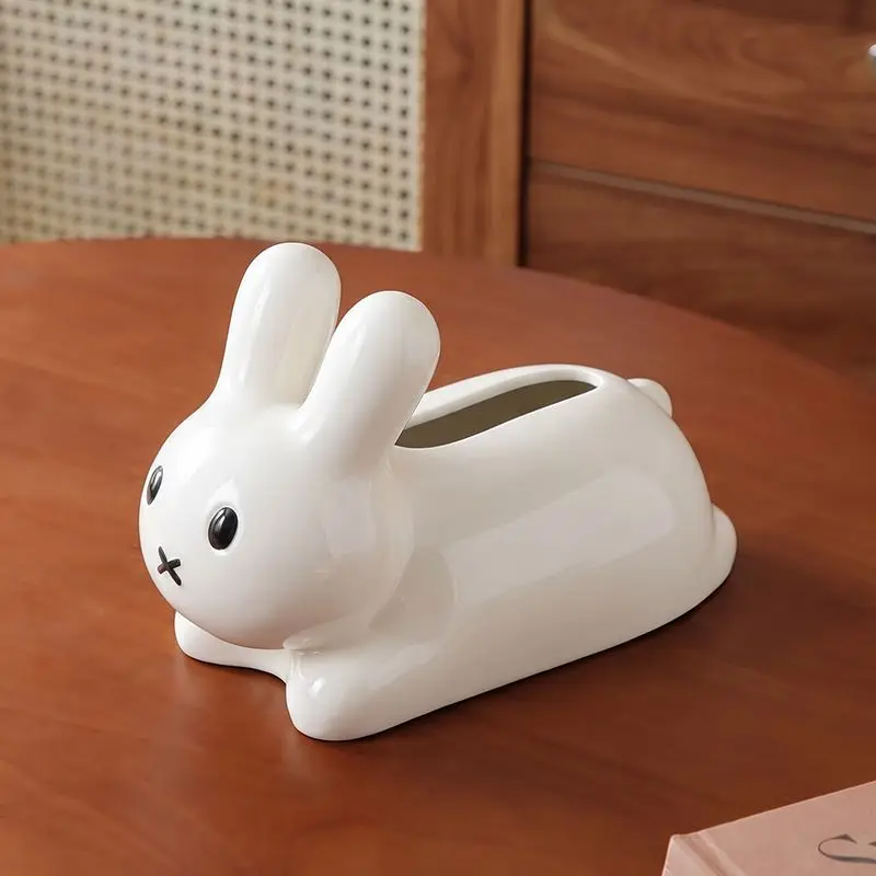 Anime Miffy Desktop Tissue Box Solid Color Cute Fun Design Napkin Holder for Dining Table Bedroom Living Room Coffee Table Decor view 6
