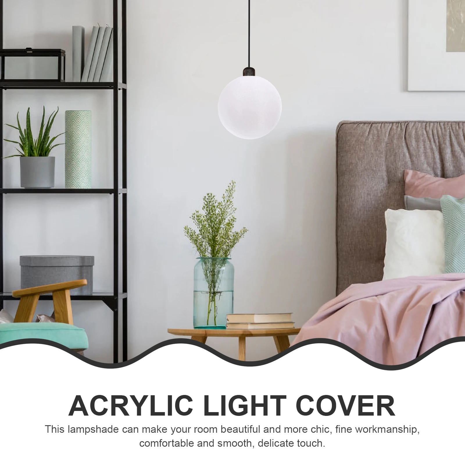 

Moon Lampshade White Mini Sphere Replacement Light Cover Household Pendant Desk Bedside Modern Decorative Lamp Shade Easy