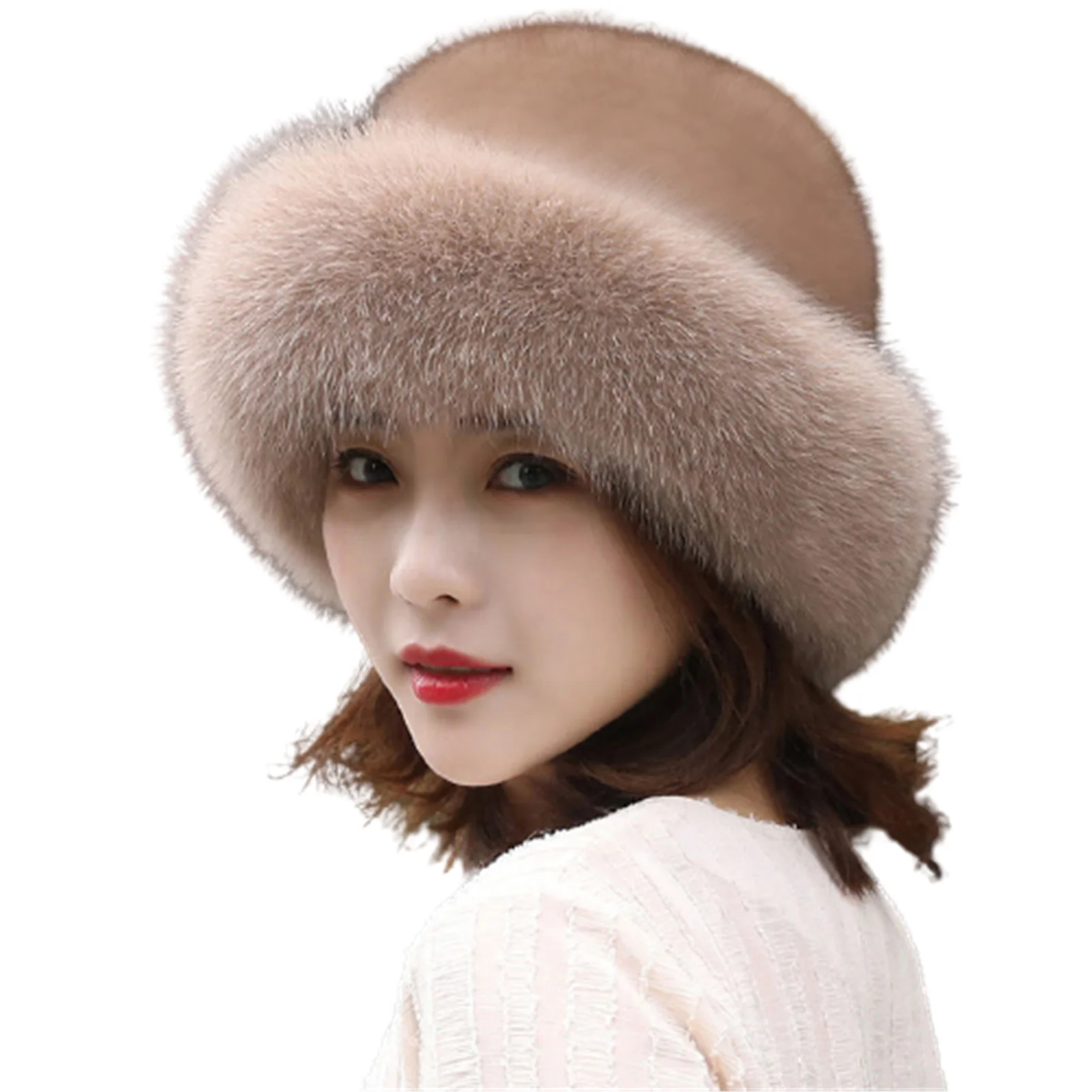 

Faux Fur Trimmed Winter Fashion Hat For Women Fashionable Outdoor Warm Hats Christmas Gift