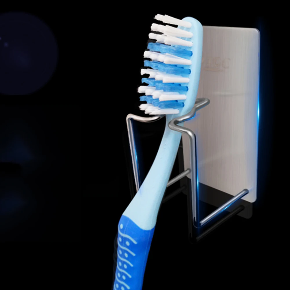 

Stainless Steel Toothbrush Holder Toothpaste Organizer Wall Mounted Rack Cup Stand Portable Foldable Bathroom Storage Saver