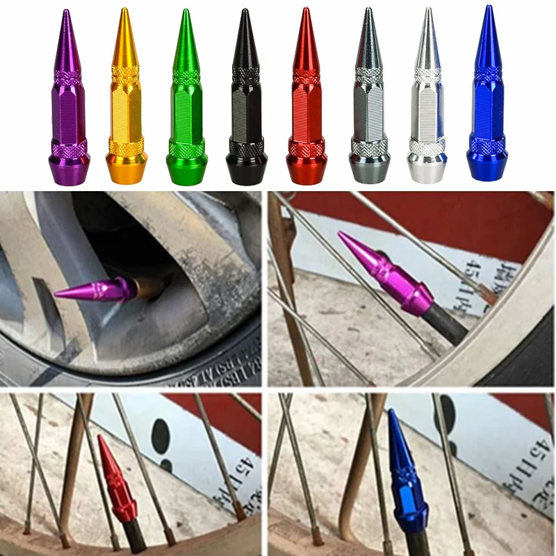 4 szt. Opona samochodowa trzonek zaworu 45MM uniwersalny automatyczny kształt kolca w kształcie koła odkurzanego w oponie ze stopu aluminium Vale Cap DepoTung