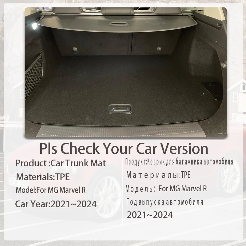 Car TPE Rear Trunk Mat For MG Roewe Marvel R EV 2021 2022 2023 2024 Waterproof Pad Trunk Tray Carpet Boot Cover Auto Accessories