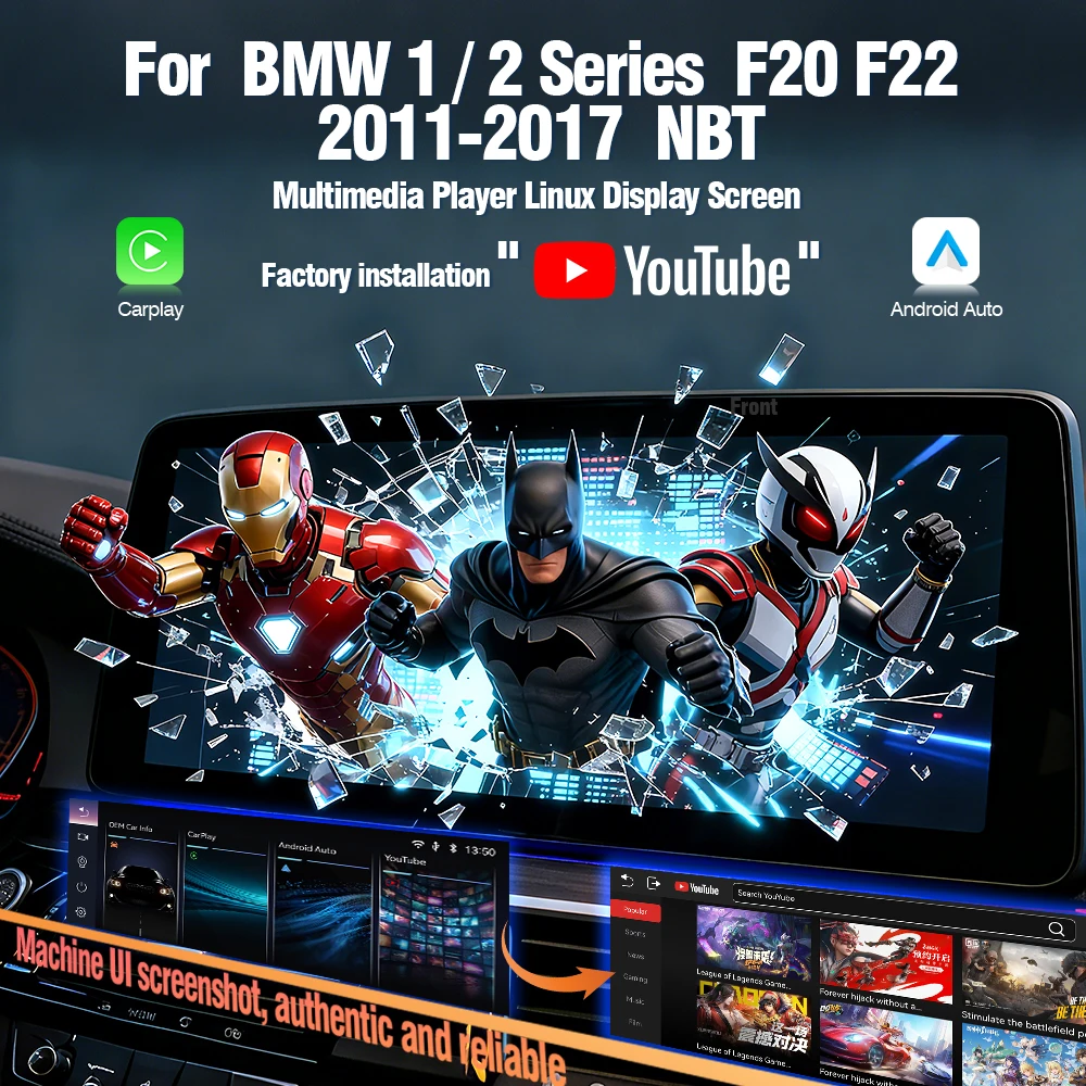 AUTOTOP 10.25 Inch Car Replacement YouTube Radio for BMW 2 1 Series F20 F21 F22 F23 2011-2017 NBT,Wireless Carplay Android Auto