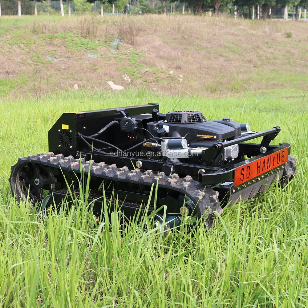 Hanyue 600mm Crawler Robot Gasoline Self Propelled Grass Cutter Garden Remote Control Lawn Mower For Sale