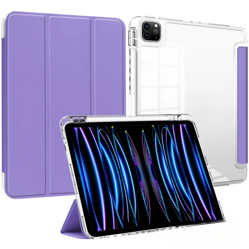 FOR iPad Air 11 13 Pro 11 12.9 Mini 7 6 Case Acrylic Tri-fold Stand Shockproof Tablet Cover