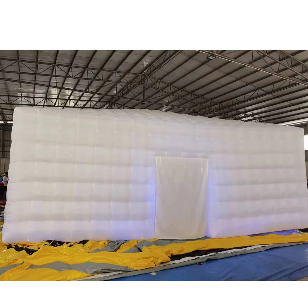 

wholesale Backyard Disco Inflatable Nightclub Tent Large White Inflatable Cube Tent With Led Lights For Party Wedding Event