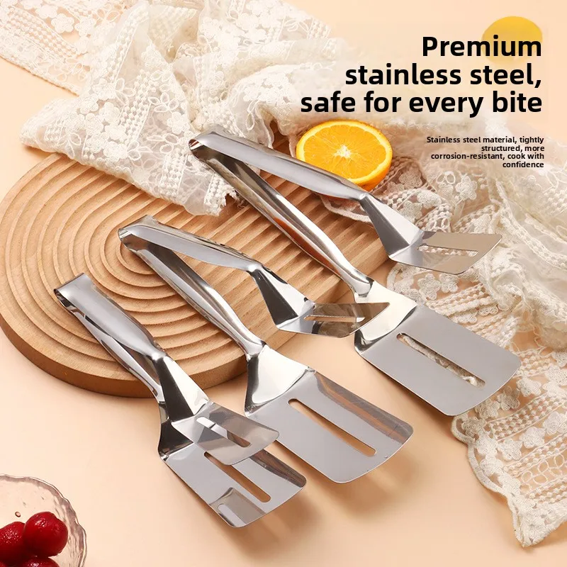 Stainless Steel Food Tongs Extended Length BBQ Grill Steak Baking Multi-Functional Kitchen Tongs Home Use