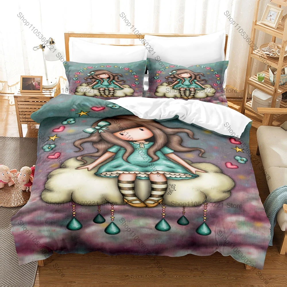 Personality Vintage Art G-Gorjuss 3D Printed Bedding Set New Duvet Cover Pillowcase Cute Girl Pattern Bedroom Decor Kawaii Home