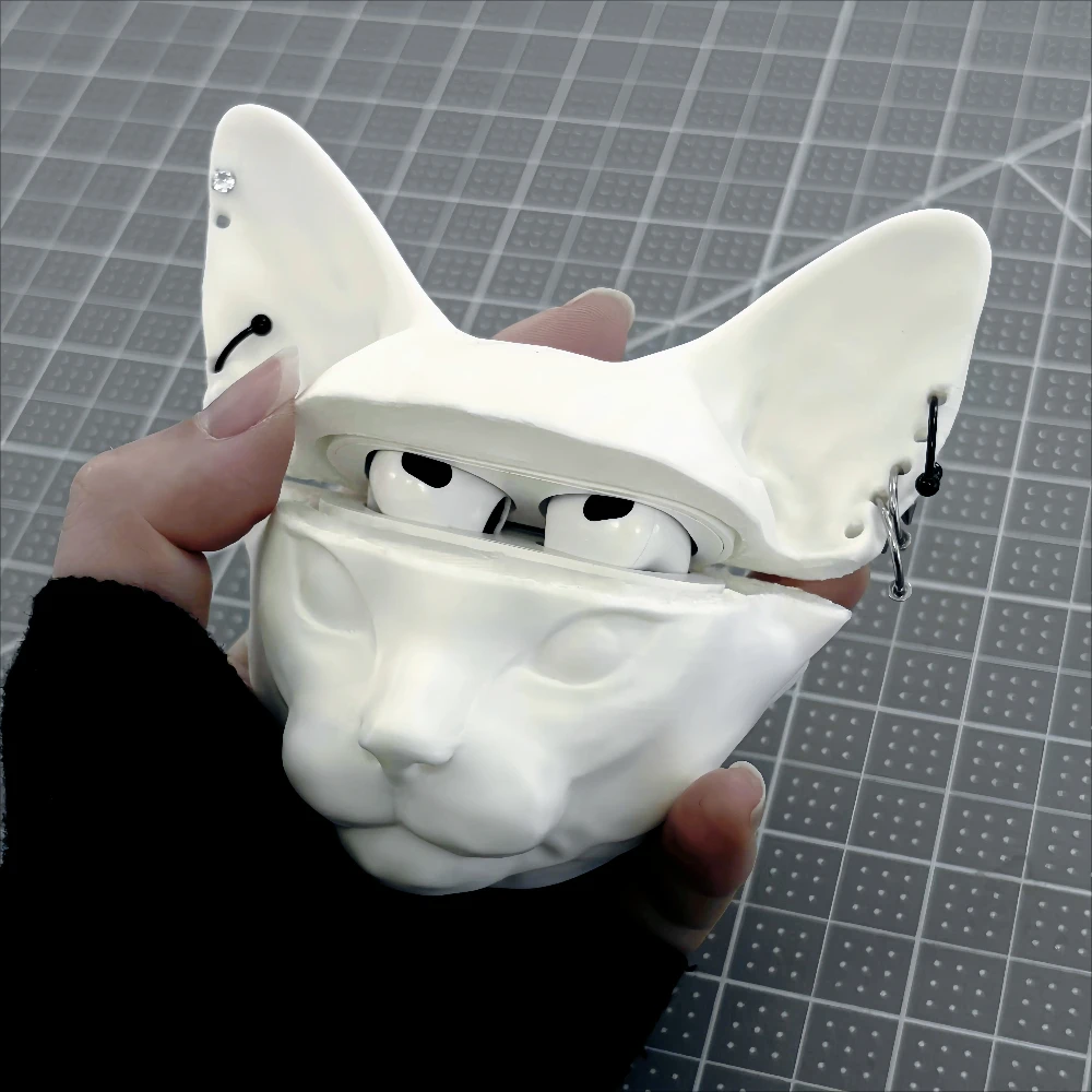 Earphone Case Customized for AirPods 4/pro2/pro3/ 3D Printing Headphone Protection Shell Cute Cat Bluetooth Earphone Storage Bag