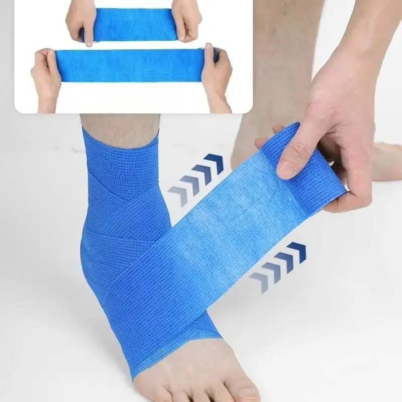 1 لفة تنفس غير المنسوجة ضمادة ذاتية اللصق ضمادة العضلات الشريط إصبع المفاصل التفاف الإسعافات الأولية الحيوانات الأليفة ضمادة مرنة 2.5-10 سنتيمتر #1