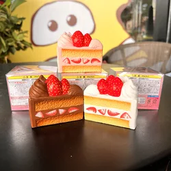 Cute Simulation Food Play Strawberry Cake Soft PU Slow Rebound Toys Japanese Style Delicious Cake Pinch Music Fidget Toys