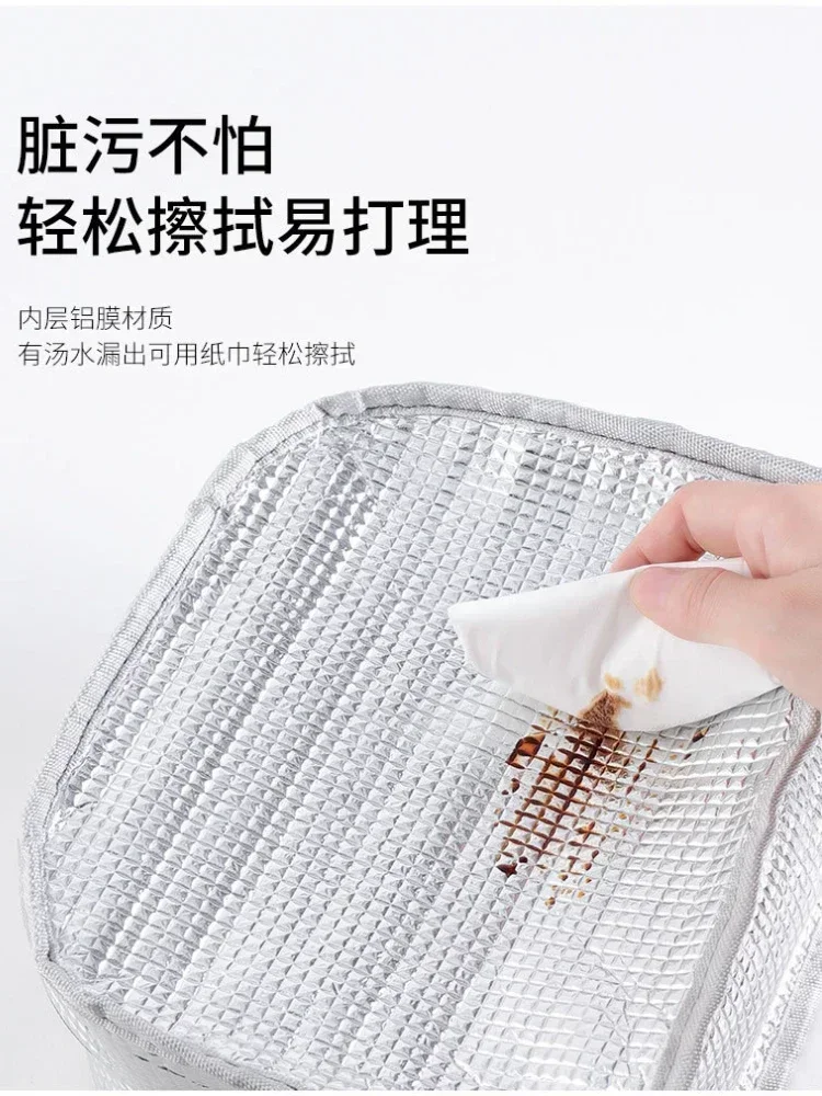 Cooler Lunchbox with Tote Strap Organizer Insulated Case Portable Lunch Bag Food Thermal Box Durable Waterproof Office