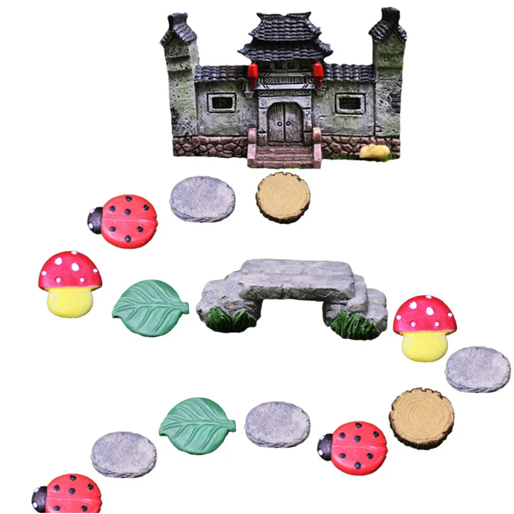 

1Set Mini Mushroom Stepping Stone Handmade Style Decor for Yard Pathway Rock Garden Miniature Landscape Enhancement
