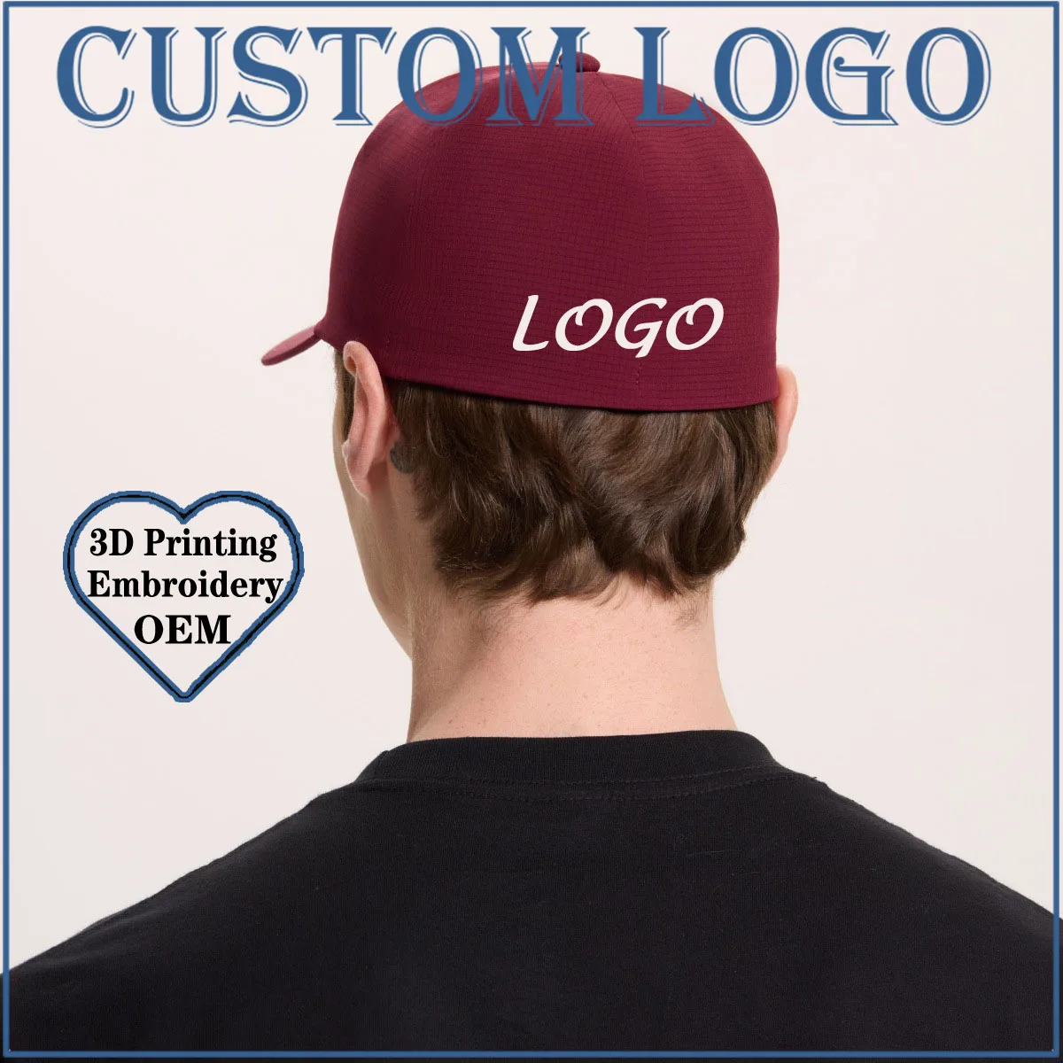 

Изготовленная на заказ бейсболка для гольфа из водорастворимого шелка, 5-панельная кепка, бесшовная, полностью изогнутая, однотонная, универсальный сезон, высококачественный