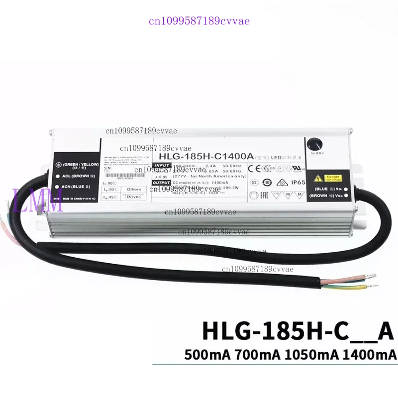 Para MEAN WELL LED fuente de alimentación conmutada de corriente constante tipo A/B atenuación HLG-185H-C 500/700/1050/1400mA